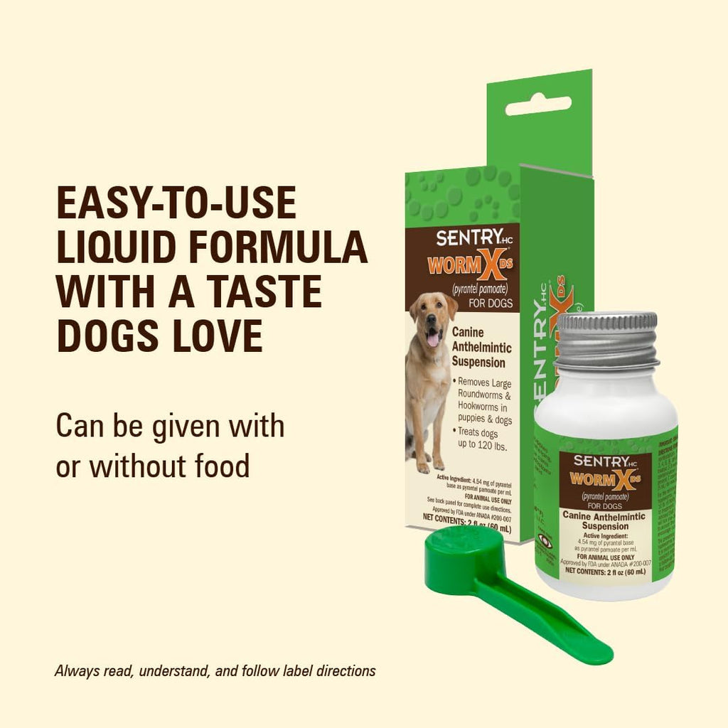 7 Way Liquid Dewormer for Dogs 2 Oz Broad Spectrum Canine Anthelmintic Suspension Removes Hookworms and Roundworms for Dogs up to 120 Lbs