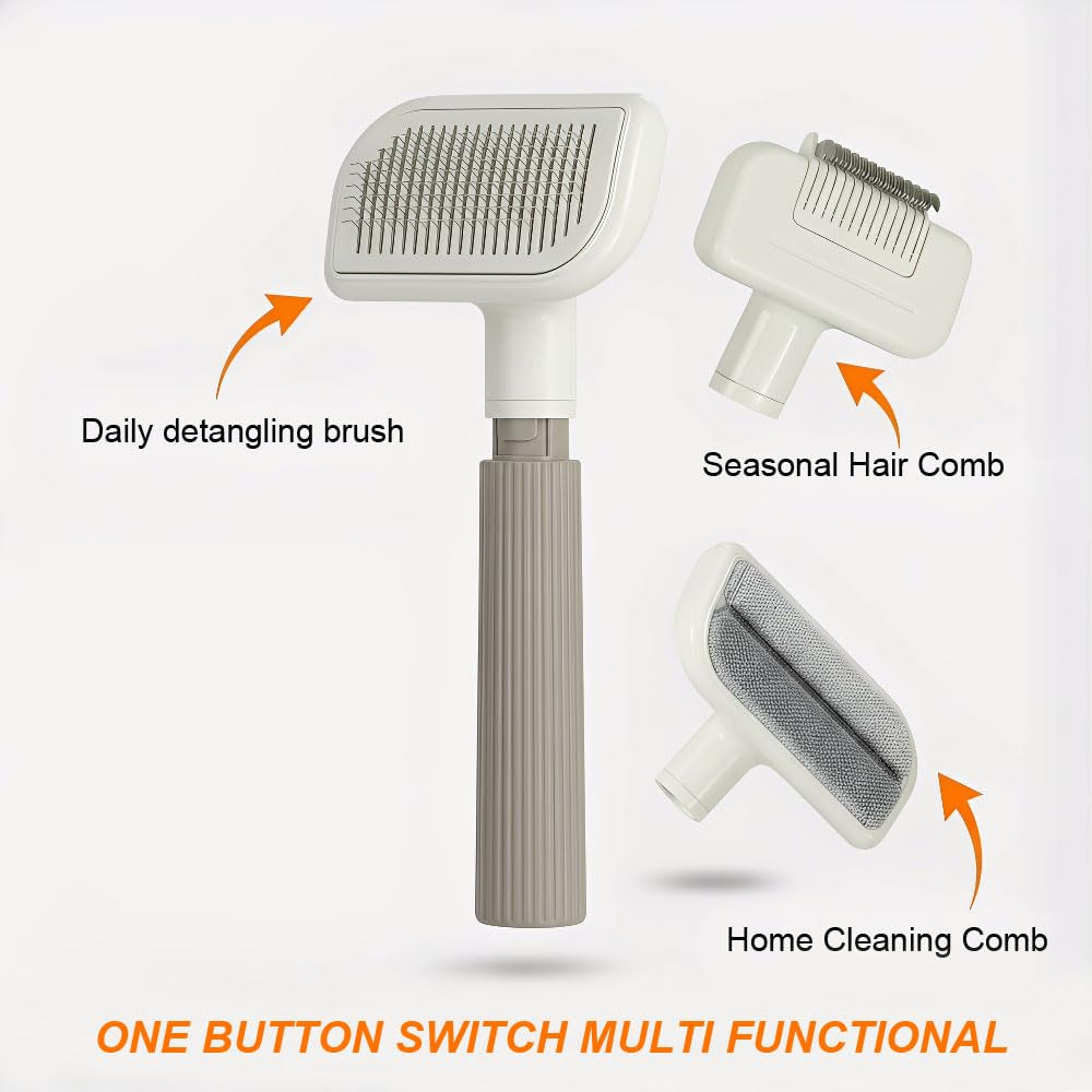 3 in 1 Self-Cleaning Pet Grooming Brush Set for Dogs & Cats