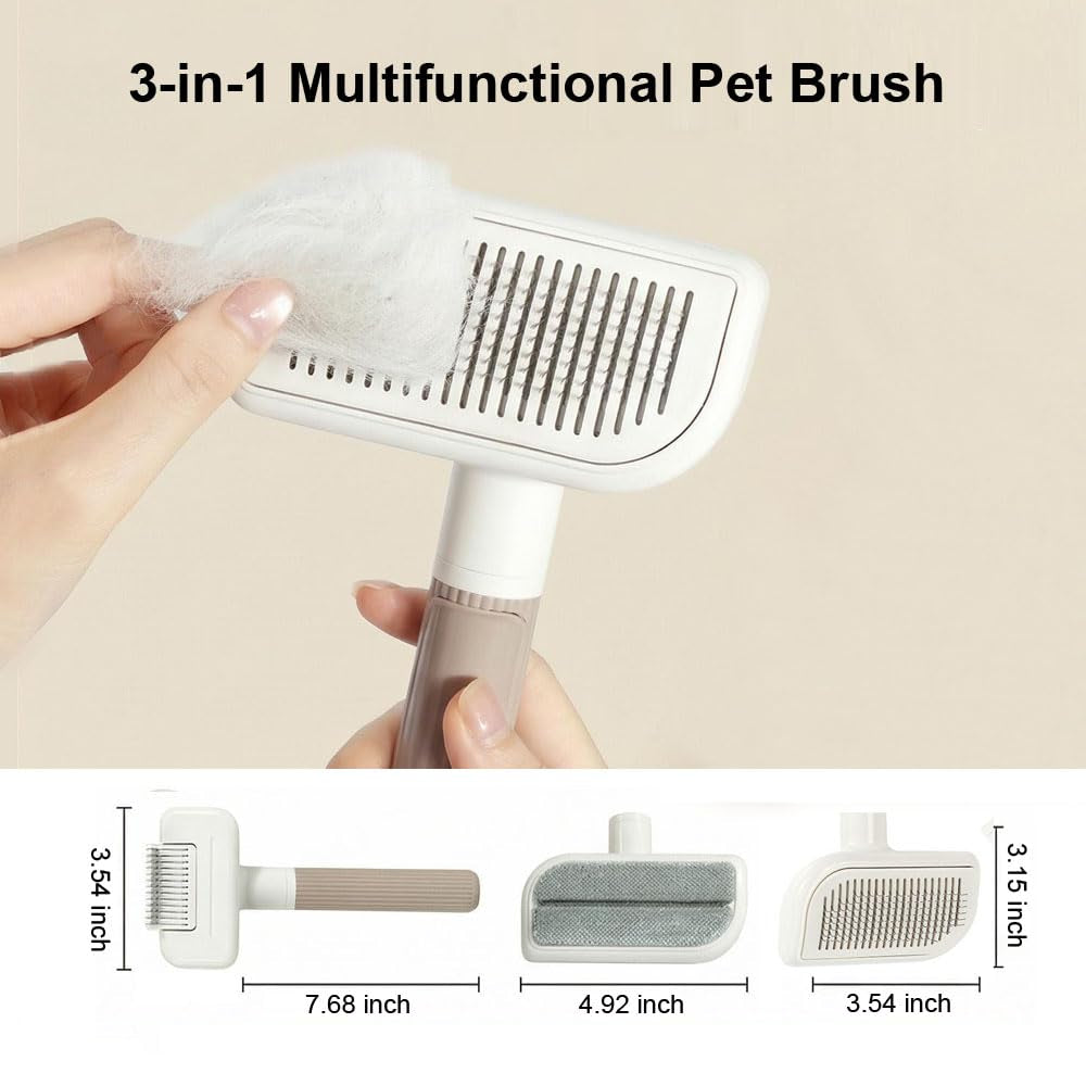 3 in 1 Self-Cleaning Pet Grooming Brush Set for Dogs & Cats